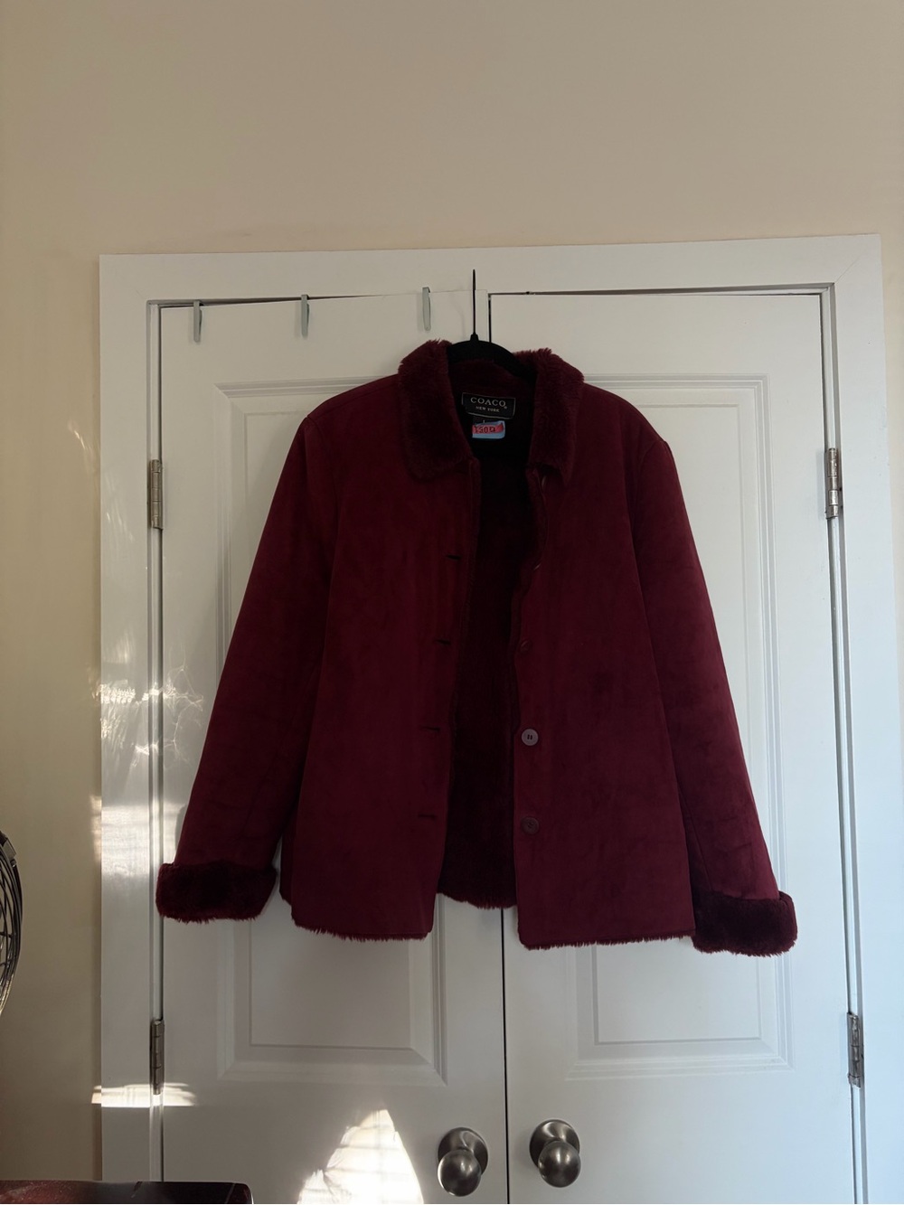 Coaco Women's Wine Red Faux Jacket
